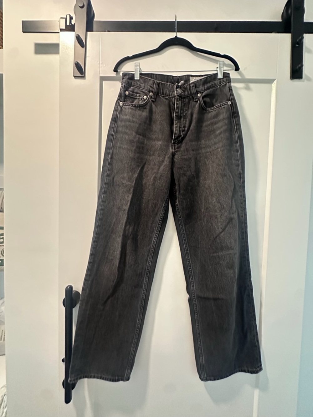 rag & bone Black Straight Leg Jeans